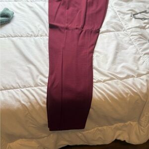 High-Waist Ponte Leggings in Deep Wine
